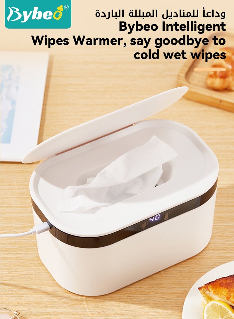 Bybeo Baby Wipe Warmer, Baby Wet Wipes Dispenser, Portable Diaper Water Wipes Warmer with Nightlight, for Wipe, Towel, Wet Tissue, 24H Smart Temperature Heating Control, Large Capacity, USB Charge - Image 2